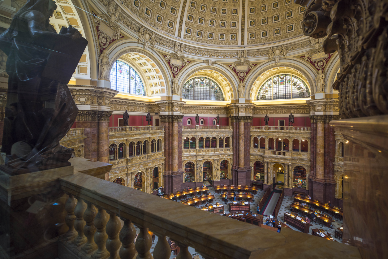 Library of Congress Jefferson Building Reading Room High Angle in Washington, DC